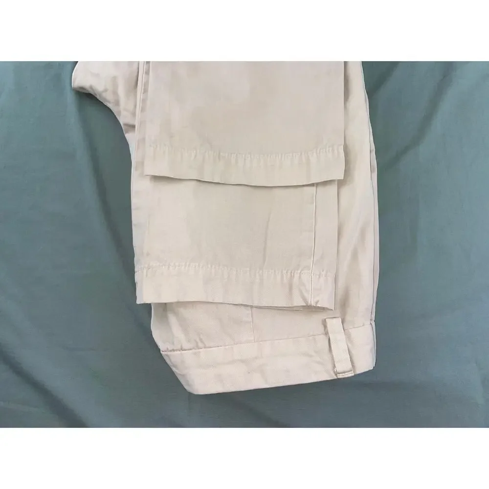 Banana Republic Aiden Fit Flat Front 100% Cotton Chino Pants. Washed Beige 35X29